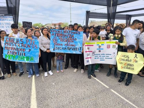 La población del distrito de Vice, de donde procedía un gran número de estudiantes accidentados en San Martín, agradecieron la ayuda solidaria de Moyobamba que no dudó en atender a las víctimas y familiares del trágico accidente vial. ANDINA/Difusión