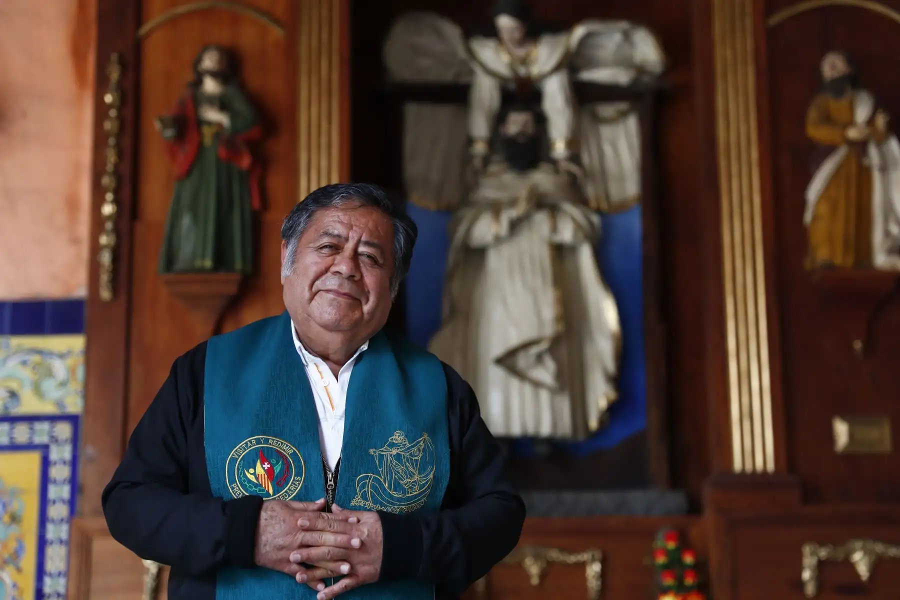 Él es fray Dionisio Silva Amésquita, quien se desempeña desde hace un quinquenio como el superior comendador, es decir, el responsable de la iglesia de Nuestra Señora de la Merced. Foto: ANDINA/Daniel Bracamonte