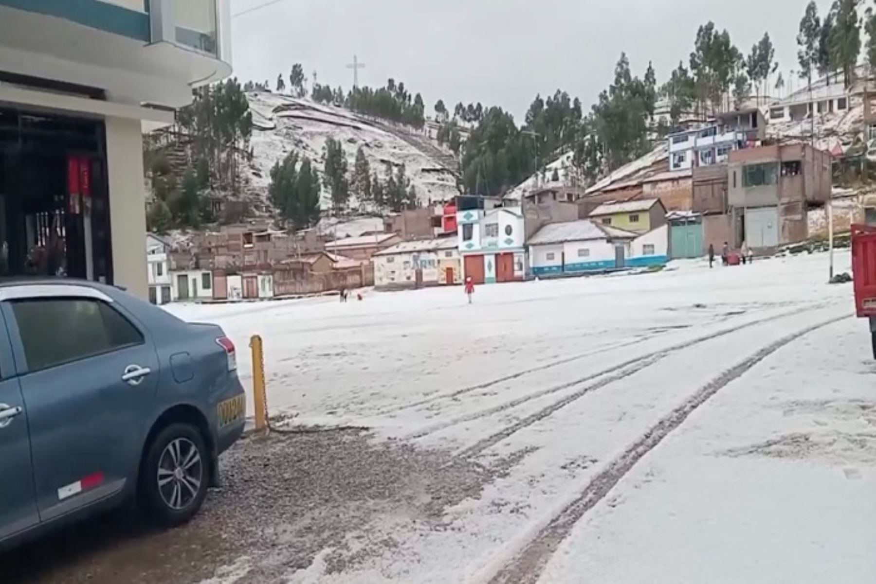 La granizada en comunidad del distrito huancaíno de El Tambo cayó durante unos 40 minutos. Foto: Internet/Medios