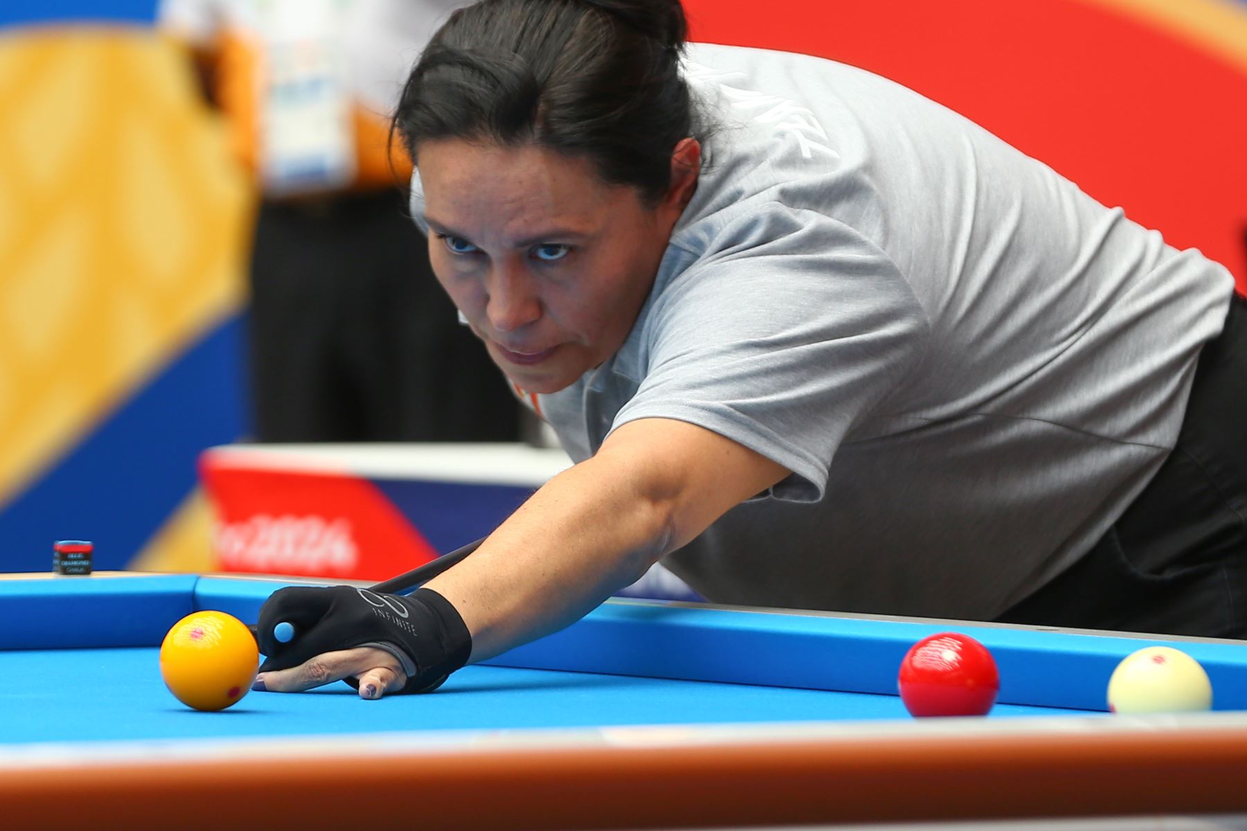 Medalla de bronce para Perú en los Juegos Bolivarianos 2024. Ganadora Jackeline Perez en la modalidad de carambola 3 bandas en individual. femenina.Foto:ANDINA/Eddy Ramos