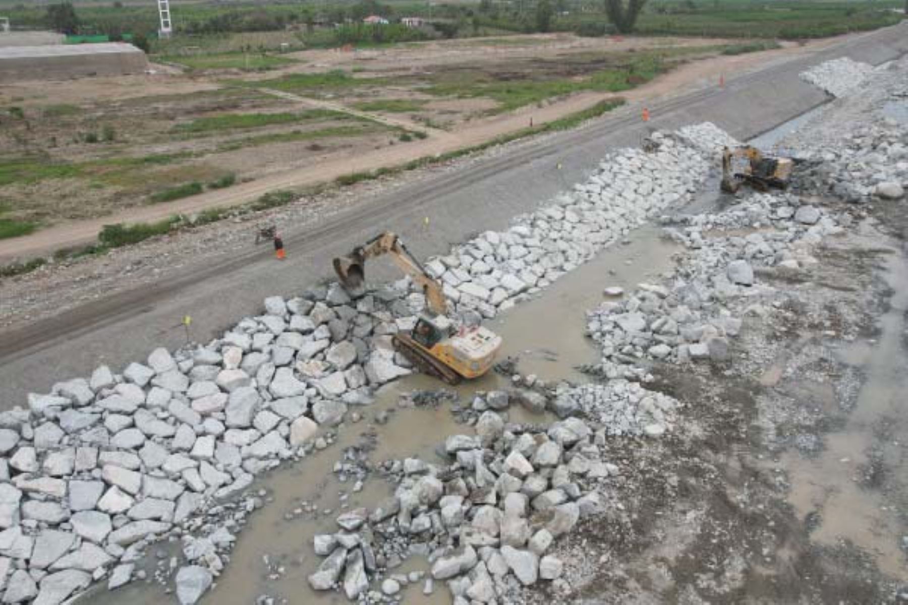 El PSI ejecuta medidas de prevención para el control de inundaciones por desbordes del río Cañete. Foto: ANDINA/PSI