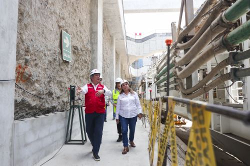 Inspección a las obras en la estación “Gambetta” de la Línea 4 del Metro de Lima y Callao, y los trabajos de instalación de la Tuneladora “Micaela”