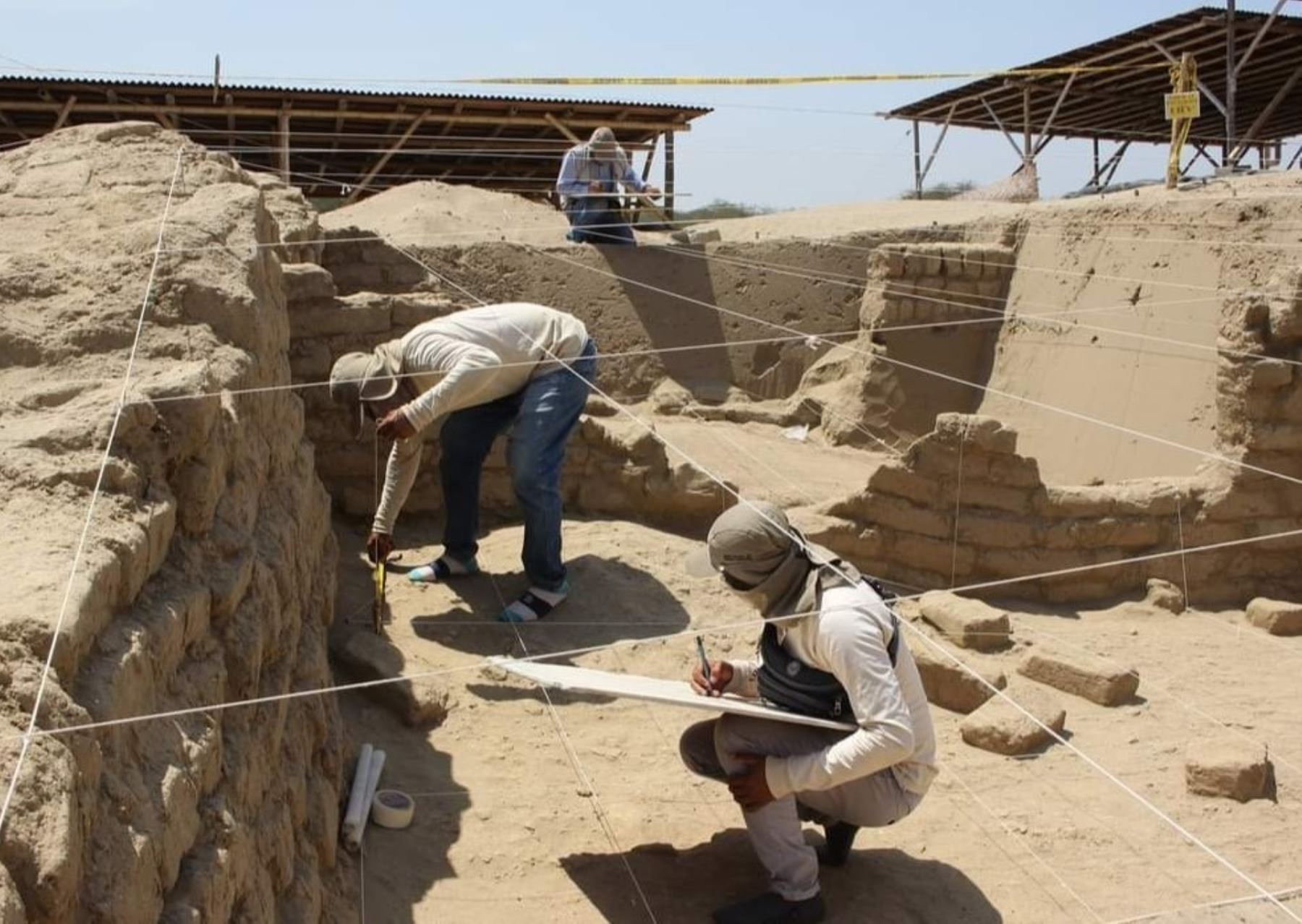 Concluye el proyecto de Investigación arqueológica en Huaca Bandera, ubicado en el distrito de Pacora, región Lambayeque, con avances en el registro del modelo de construcción mochica en este sitio arqueológico. ANDINA/Difusión