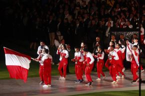 Desde el estadio Las Américas de Huamanga, se realizó la ceremonia oficial de inauguración de los Juegos Bolivarianos Bicentenario Ayacucho 2024, con números artísticos y el desfile de cada una de las delegaciones participantes. Foto: ANDINA/Daniel Bracamonte