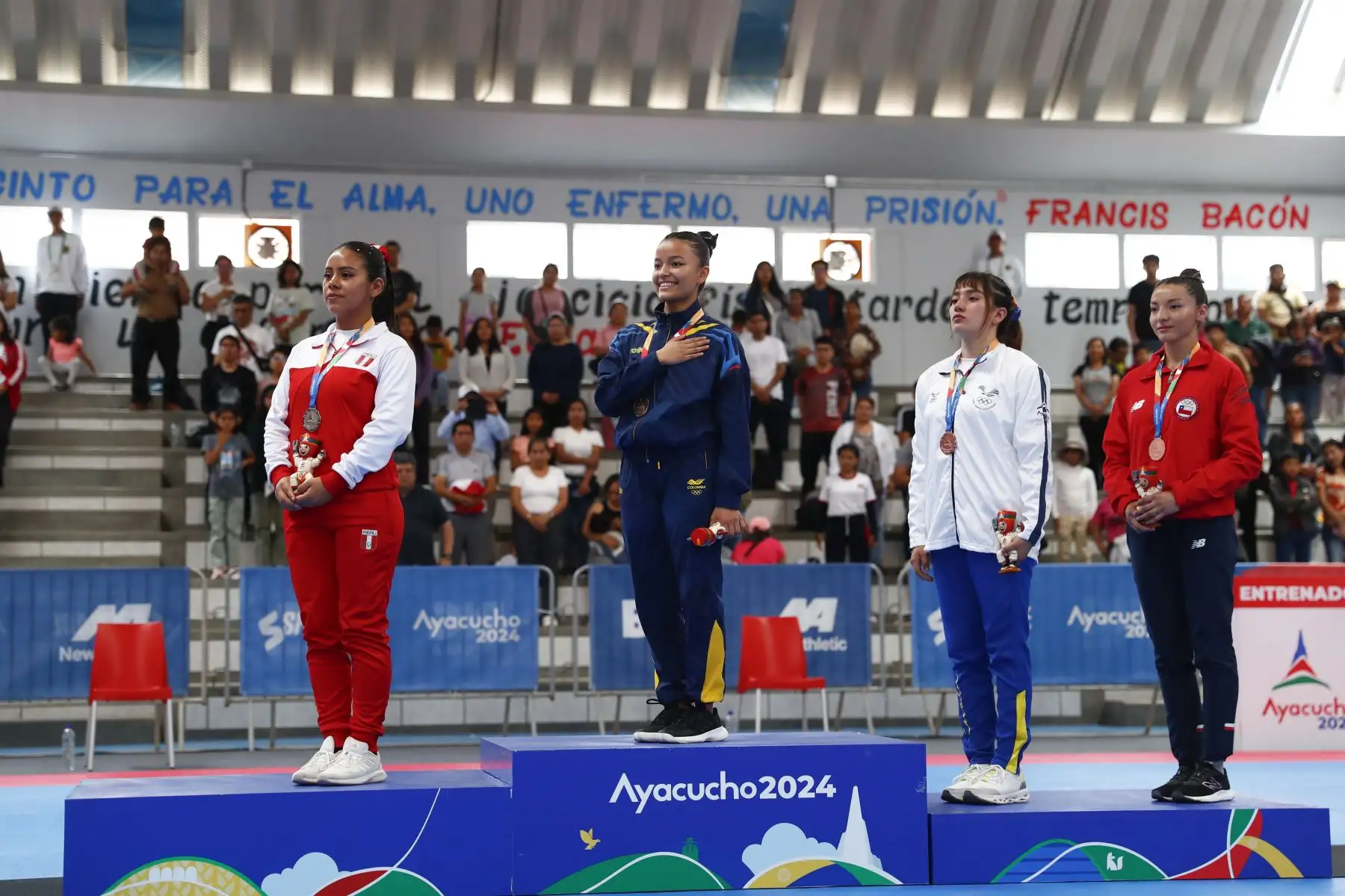 En la competencia de taekwondo categoría freestyle individual femenina de los Juegos Bolivarianos Bicentenario Ayacucho 2024, la peruana Karla Fiorella Martínez Montoya consiguió la medalla de plata, en una reñida final contra otras 6 competidoras de Latinoamérica. Foto: ANDINA/Daniel Bracamonte
