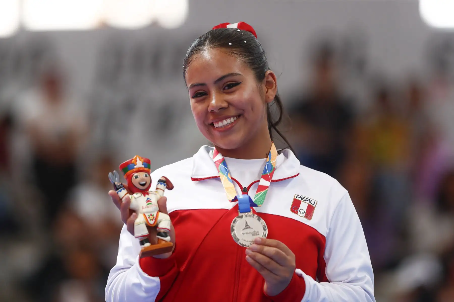 En la competencia de taekwondo categoría freestyle individual femenina de los Juegos Bolivarianos Bicentenario Ayacucho 2024, la peruana Karla Fiorella Martínez Montoya consiguió la medalla de plata, en una reñida final contra otras 6 competidoras de Latinoamérica. Foto: ANDINA/Daniel Bracamonte