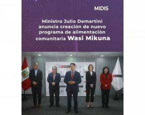 El Gobierno oficializó hoy la creación del Programa de Alimentación Escolar Comunitaria Wasi Mikuna.