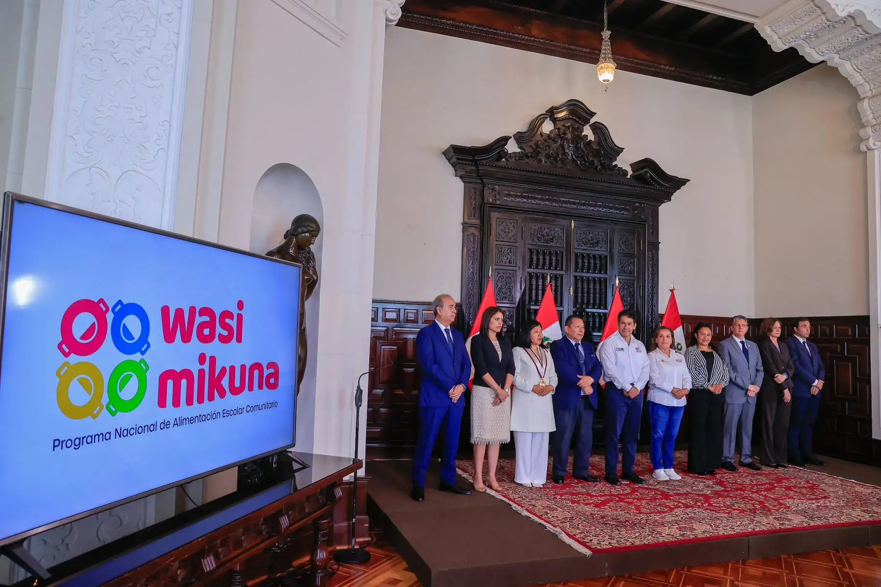 Presidenta Dina Boluarte  realiza el lanzamiento del nuevo Programa de Alimentación Escolar “Wasi Mikuna"Foto: ANDINA/Prensa Presidencia