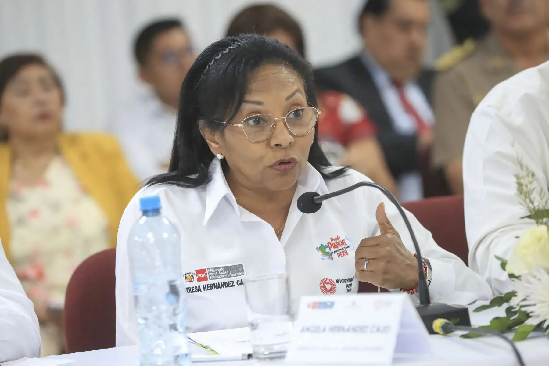 La presidenta de la república, Dina Boluarte, dio a conocer los acuerdos alcanzados durante la IV Sesión Ordinaria del Consejo Nacional de Seguridad Ciudadana (Conasec), realizado en la ciudad de Tarapoto, en la región San Martín. 
Foto: ANDINA/Prensa Presidencia