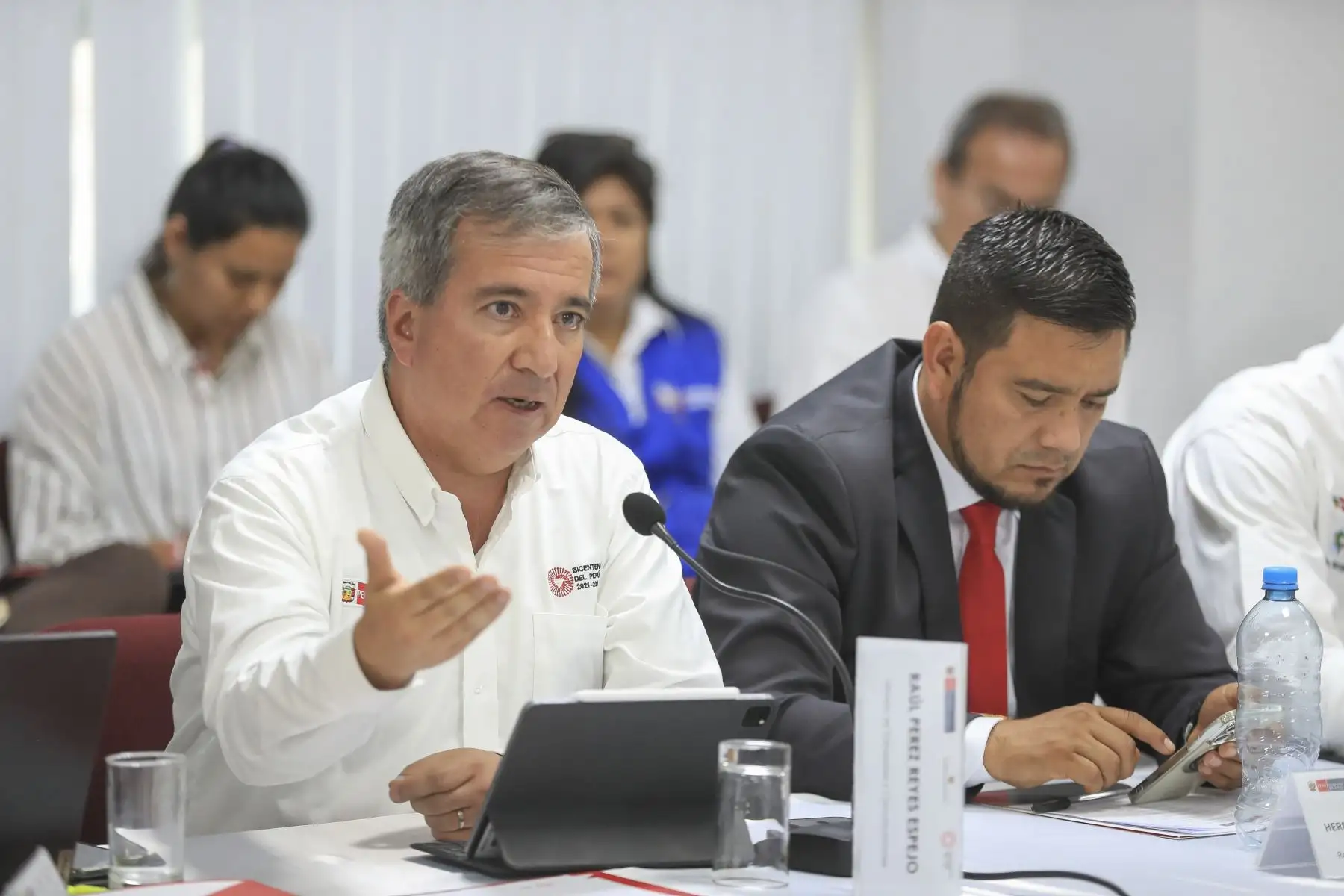 La presidenta de la república, Dina Boluarte, dio a conocer los acuerdos alcanzados durante la IV Sesión Ordinaria del Consejo Nacional de Seguridad Ciudadana (Conasec), realizado en la ciudad de Tarapoto, en la región San Martín. 
Foto: ANDINA/Prensa Presidencia