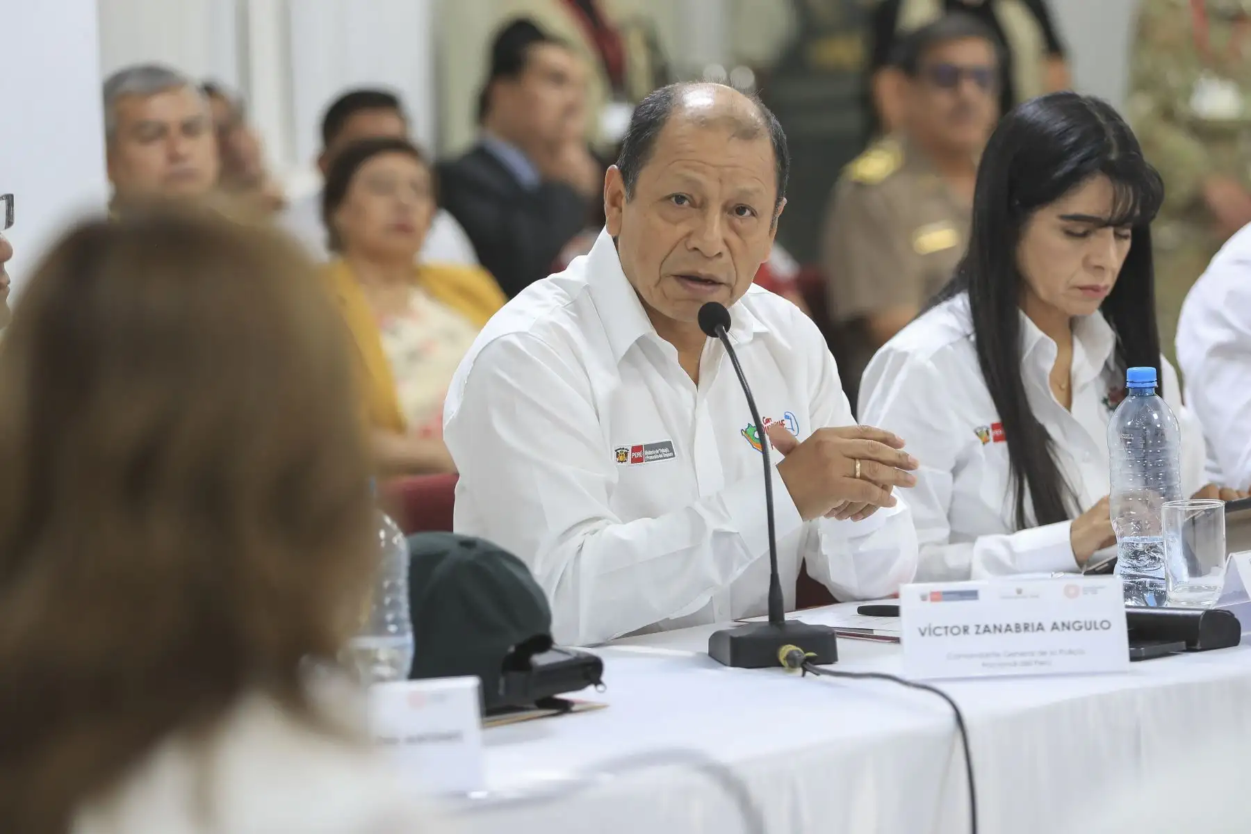 La presidenta de la república, Dina Boluarte, dio a conocer los acuerdos alcanzados durante la IV Sesión Ordinaria del Consejo Nacional de Seguridad Ciudadana (Conasec), realizado en la ciudad de Tarapoto, en la región San Martín. 
Foto: ANDINA/Prensa Presidencia