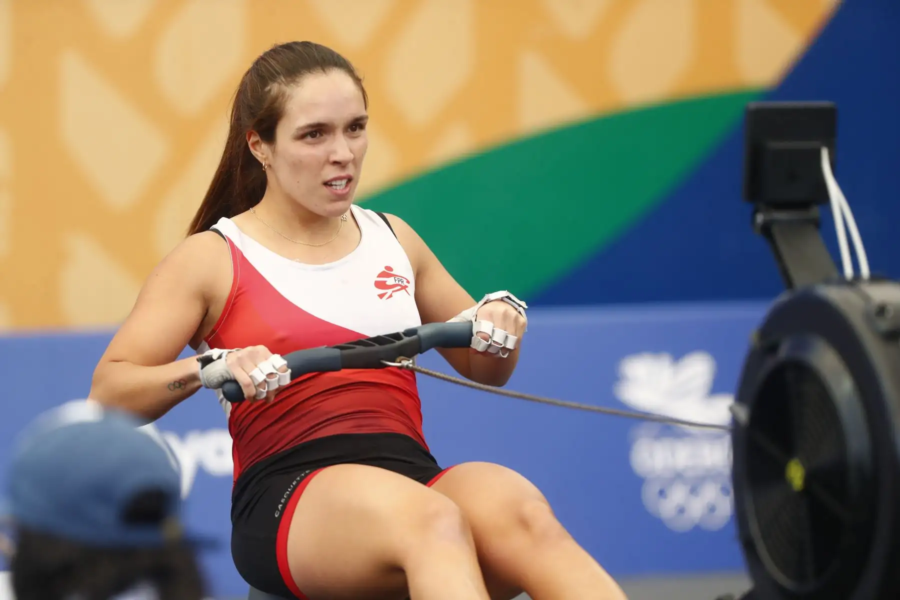 El equipo peruano de remoergómetro conformado por las atletas Alessia Palacios, Valeria Palacios, Adriana Sanguineti y Pamela Noya alcanzaron la medalla de plata en la competencia de remoergómetro categoría cuádruple femenina de los Juegos Bolivarianos Bicentenario Ayacucho 2024. Foto: ANDINA/Daniel Bracamonte