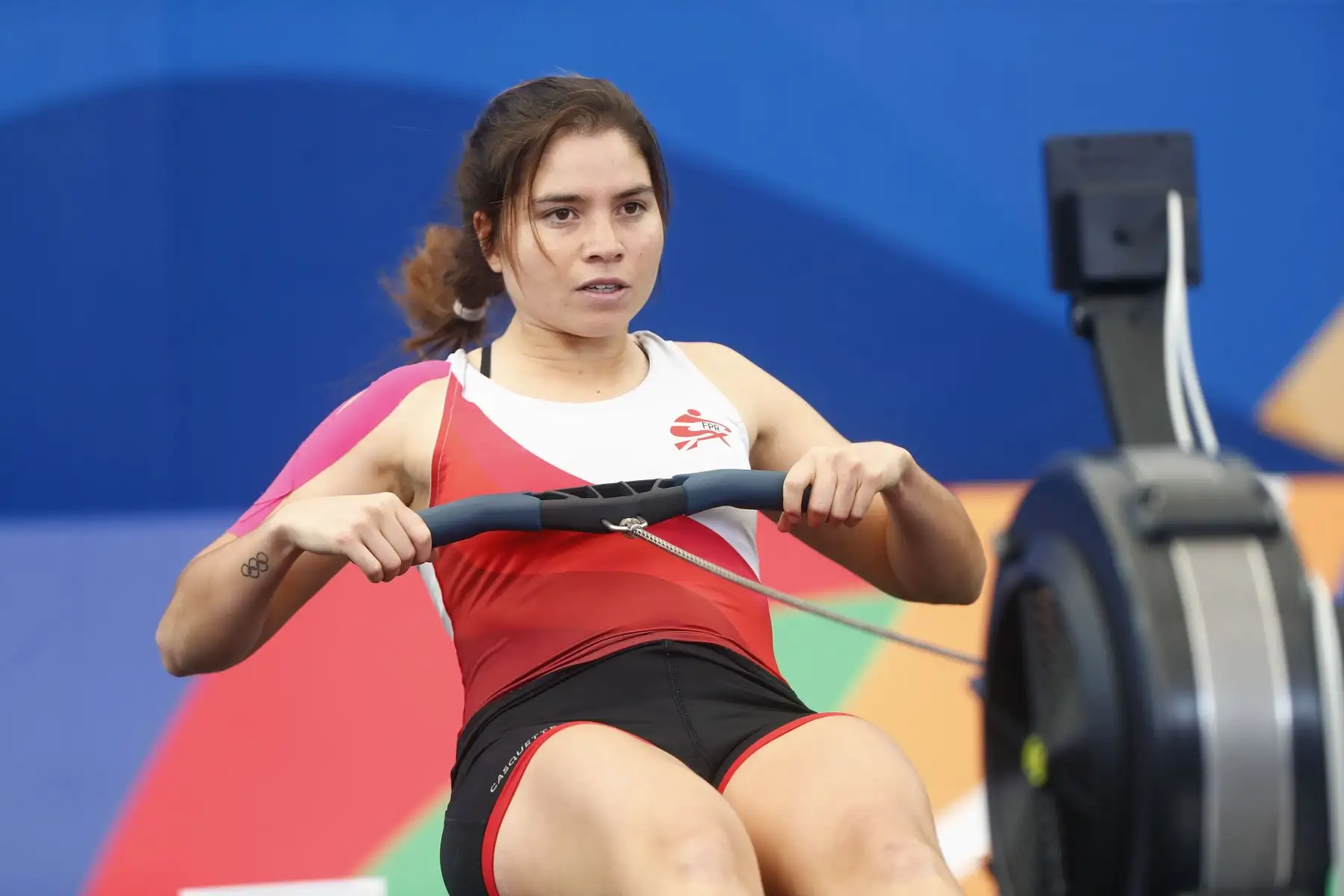 El equipo peruano de remoergómetro conformado por las atletas Alessia Palacios, Valeria Palacios, Adriana Sanguineti y Pamela Noya alcanzaron la medalla de plata en la competencia de remoergómetro categoría cuádruple femenina de los Juegos Bolivarianos Bicentenario Ayacucho 2024. Foto: ANDINA/Daniel Bracamonte