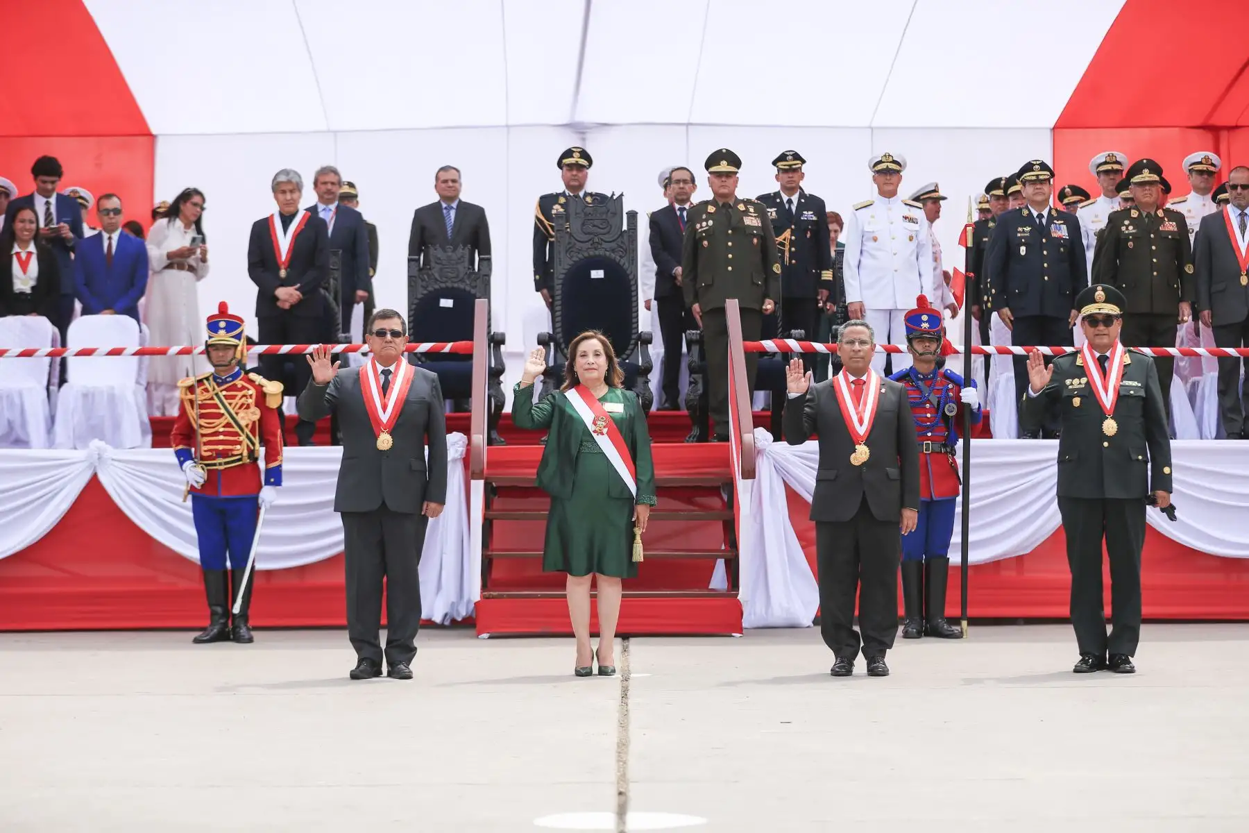 La señora Presidenta de la República participó en la Ceremonia por el “Día de la Institucionalidad, del Estado de Derecho y de la Defensa de la Democracia”. Foto: ANDNA/Prensa Presidencia