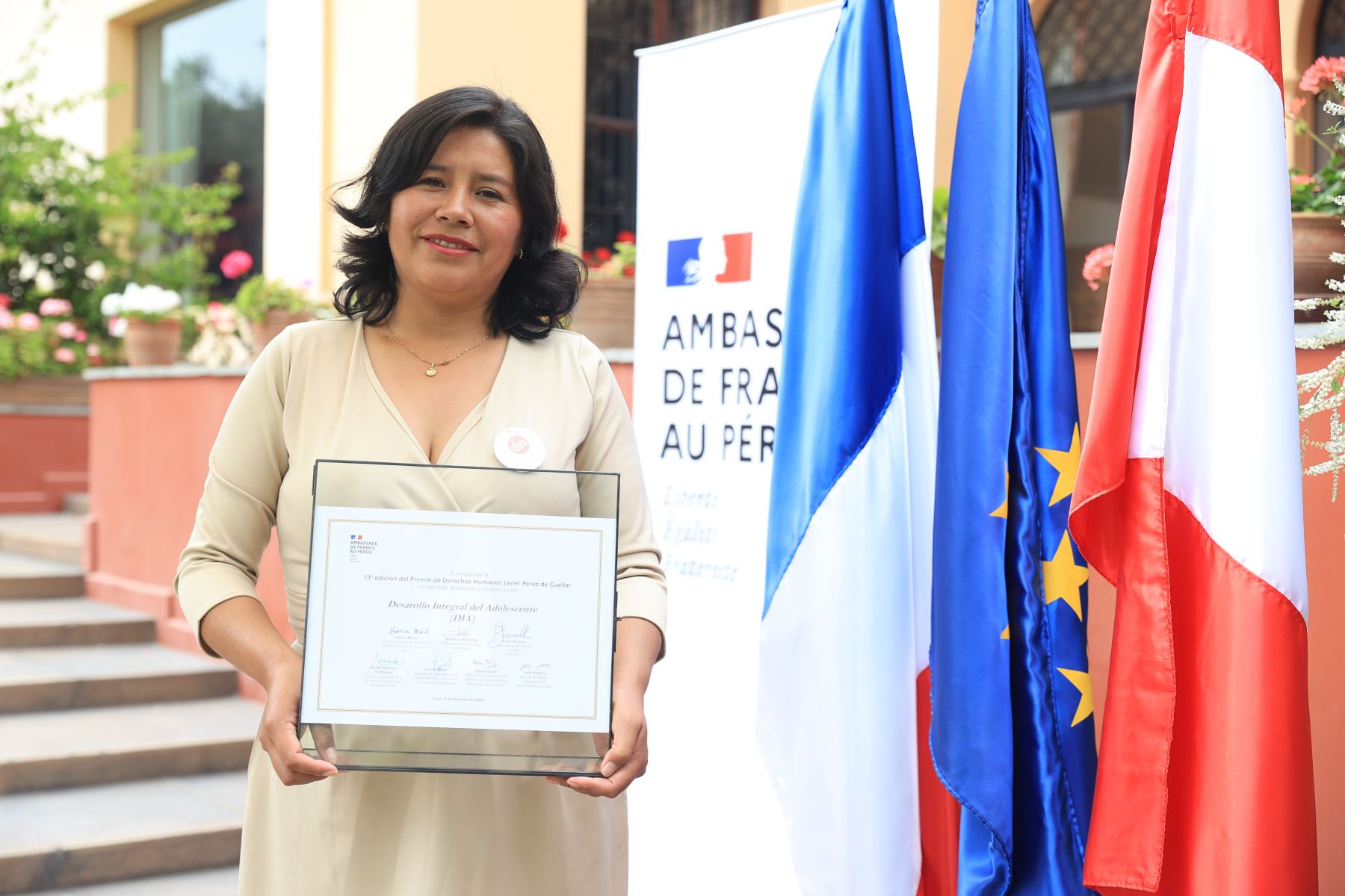 La Embajada de Francia entregó el premio de derechos humanos Javier Pérez de Cuéllar. Este Premio, que se creó en homenaje a la carrera ejemplar del ilustre diplomático peruano, recompensa, cada año, actividades así como proyectos que promueven la divulgación, defensa y protección de los Derechos Humanos en el Perú. Foto: ANDINA/Jhonel Rodríguez Robles