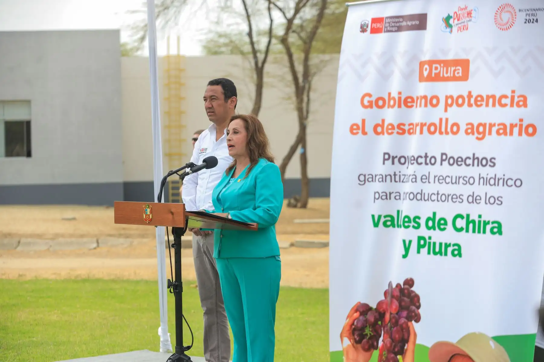 La presidenta de la república, Dina Ercilia Boluarte Zegarra, participa en la suscripción de convenios con el Gobierno Regional de Piura. Foto: ANDINA/Prensa Presidencia