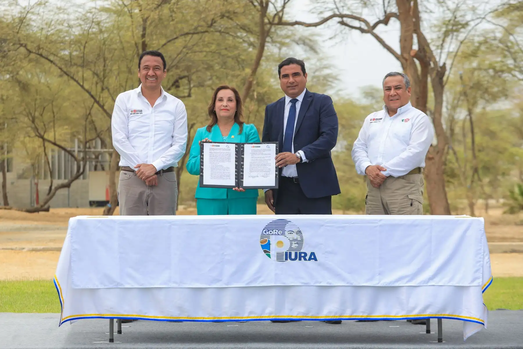La presidenta de la república, Dina Ercilia Boluarte Zegarra, participa en la suscripción de convenios con el Gobierno Regional de Piura. Foto: ANDINA/Prensa Presidencia