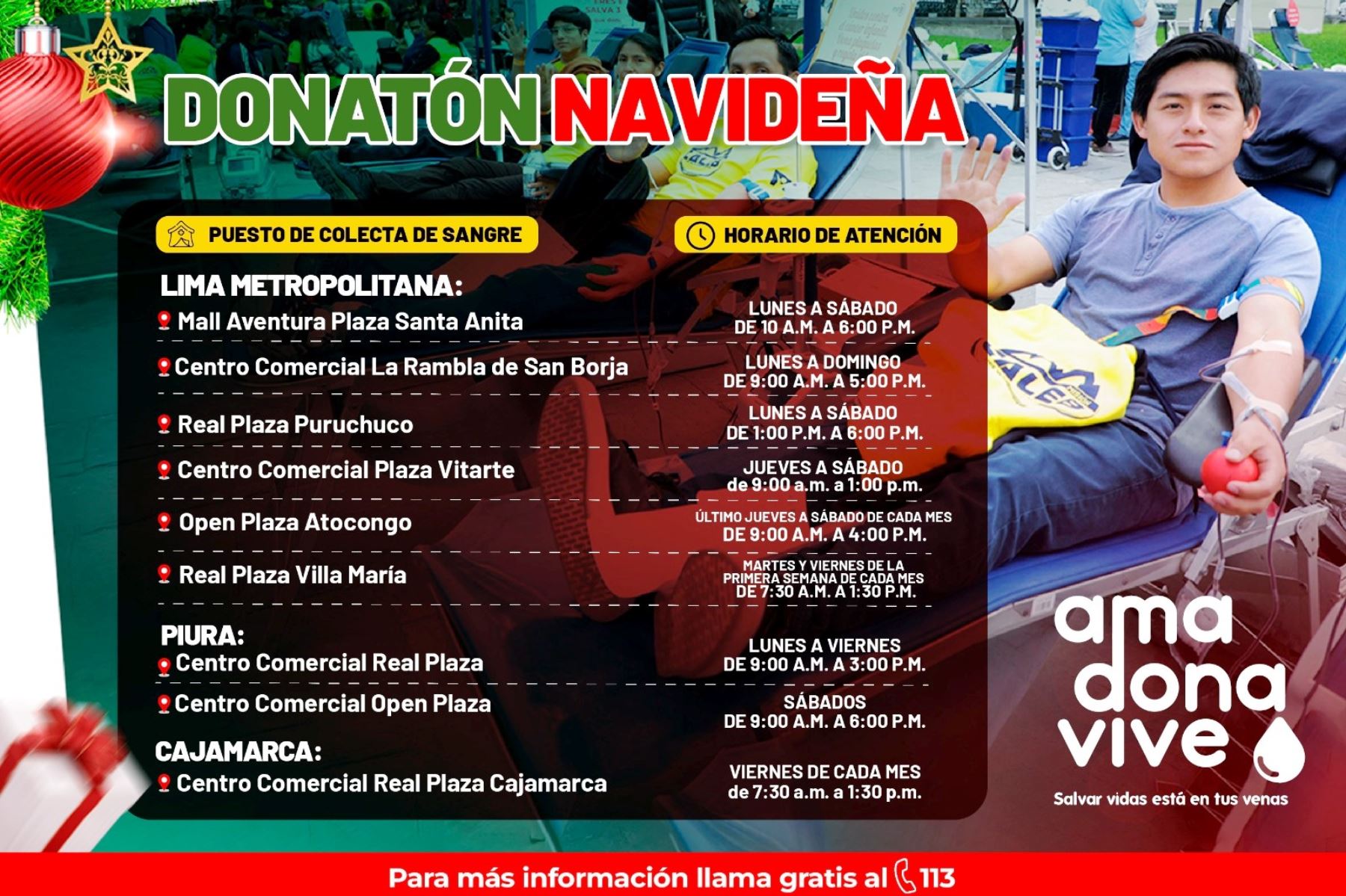 Minsa realiza campaña “Donatón navideña” para ayudar a pacientes con complicaciones de salud. Foto: ANDINA/Difusión.