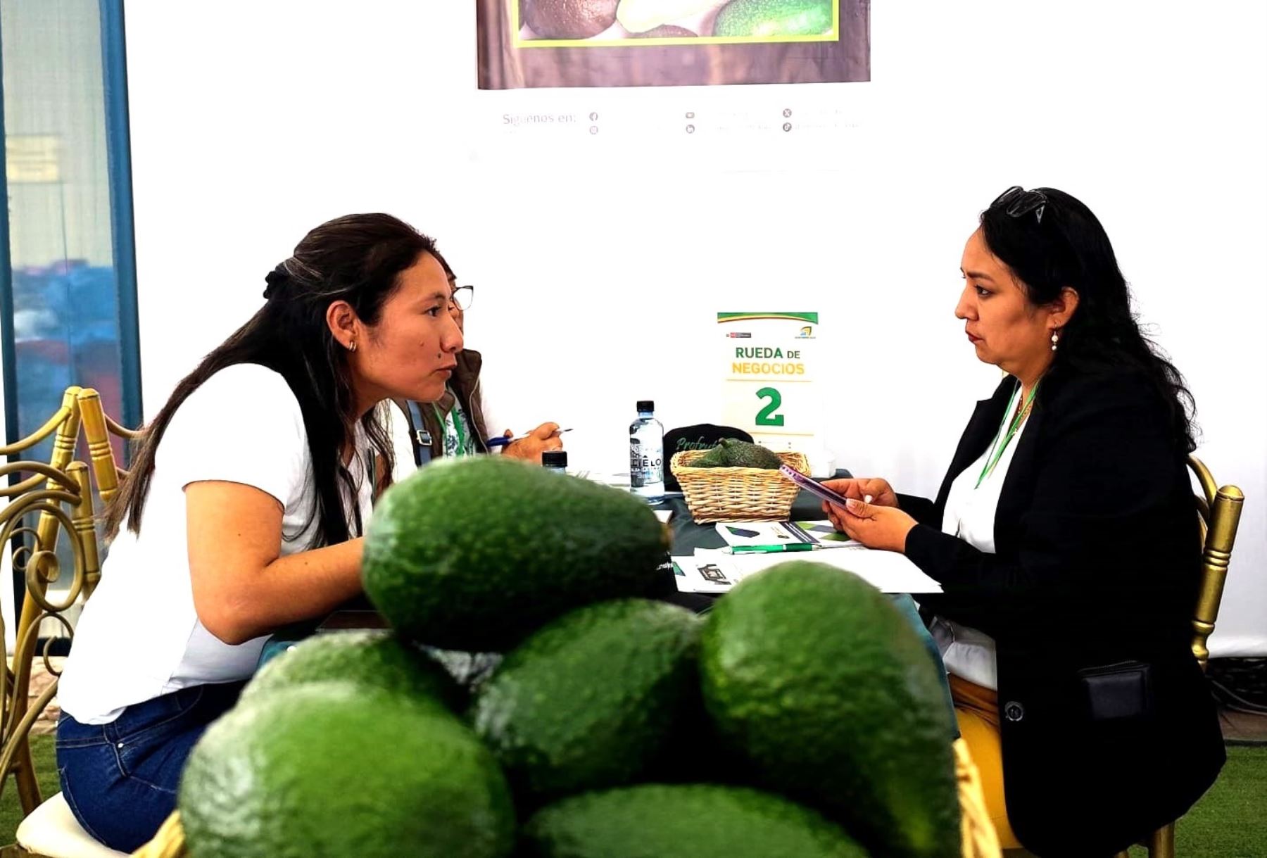 Productores de Ayacucho, Apurímac, Huancavelica, Junín y Cusco lograron intenciones de venta de más de 6,000 toneladas de palta Fuerte y Hass durante la Rueda de Negocios de Palta de los Andes que organizó Agromercado. ANDINA/Difusión