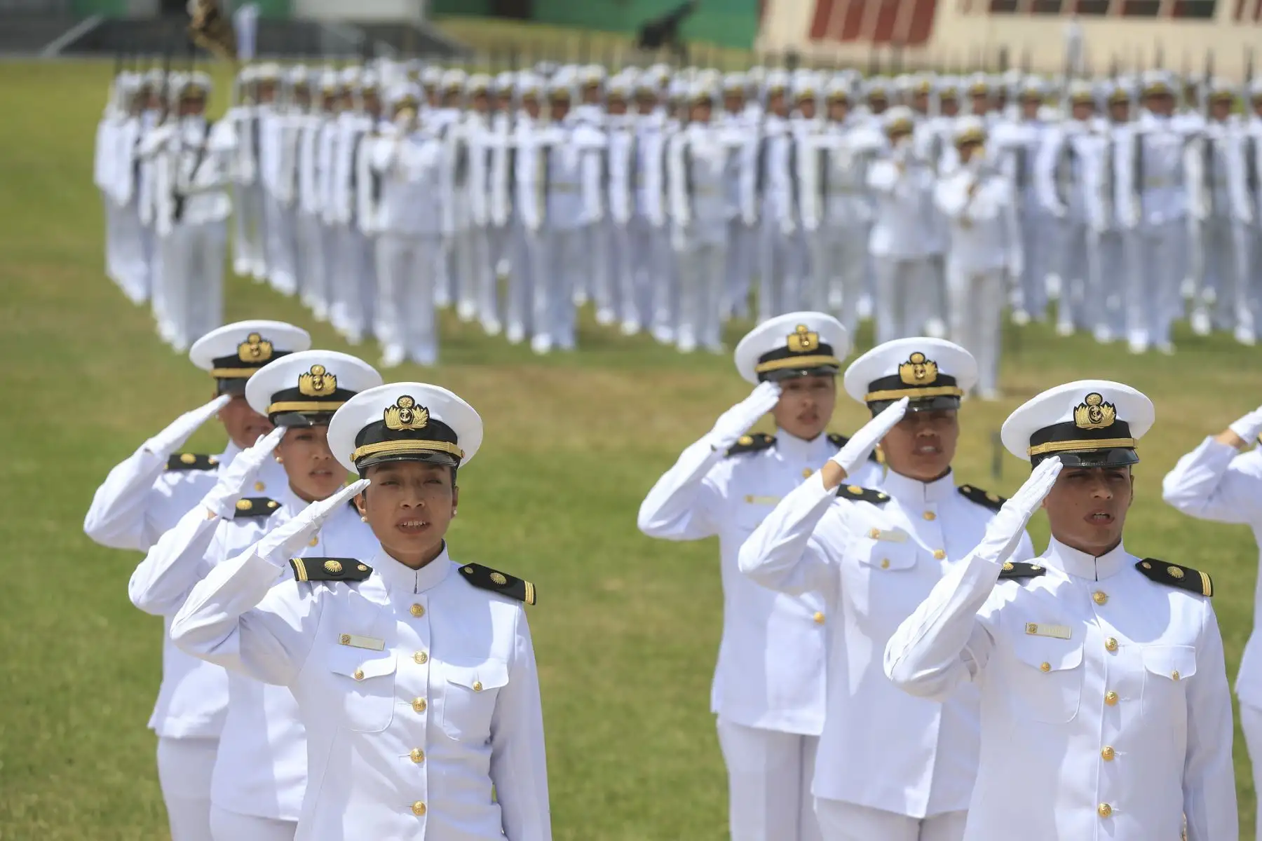 La presidenta de la república, Dina Ercilia Boluarte Zegarra, participa en la ceremonia de graduación de los alféreces de fragata de la Escuela Naval del Perú. Foto: ANDINA/Prensa Presidencia