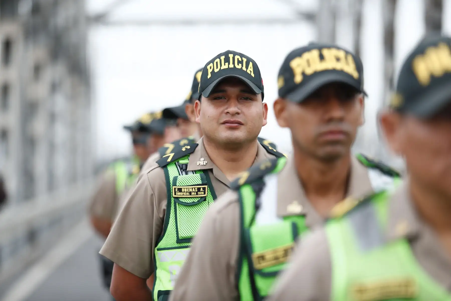 El Ministerio de Transportes y Comunicaciones, junto a la Policía Nacional del Perú y la Autoridad de Transporte Urbano, presentó el servicio policial extraordinario, implementado para garantizar la seguridad, el tránsito y el transporte en las vías cercanas al nuevo Aeropuerto Internacional Jorge Chávez. Foto: ANDINA/Daniel Bracamonte