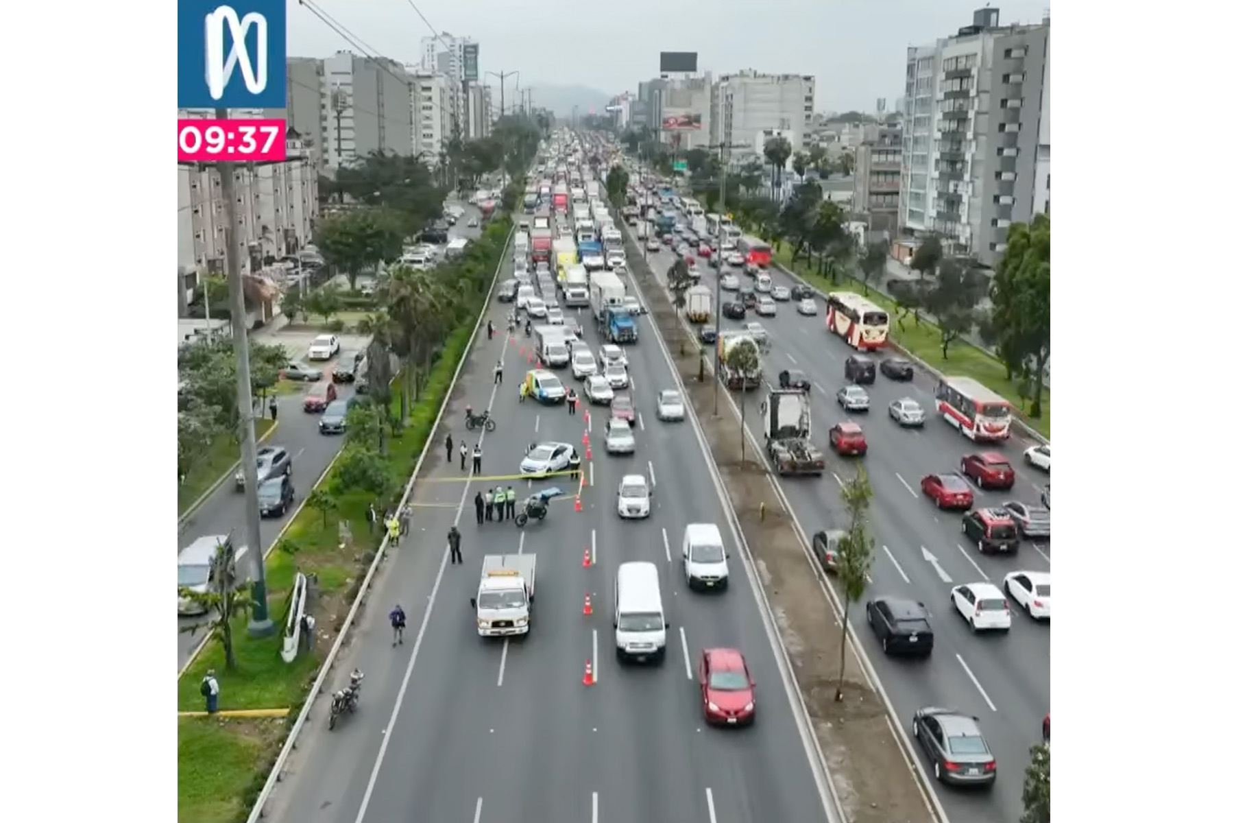 Accidente vehicular en Panamericana Sur. Foto: Captura TV