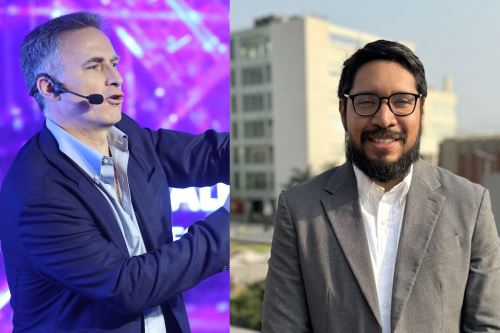 El Dr.  Gabriel Carrasco-Escobar, investigador de la Universidad Peruana Cayetano Heredia (Perú), y Alberto Indacochea, director de Inteligencia Artificial de IBM, fueron reconocidos por Bloomberg Línea.