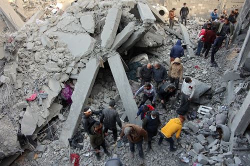 Destrucción y dolor en Gaza. Foto: AFP