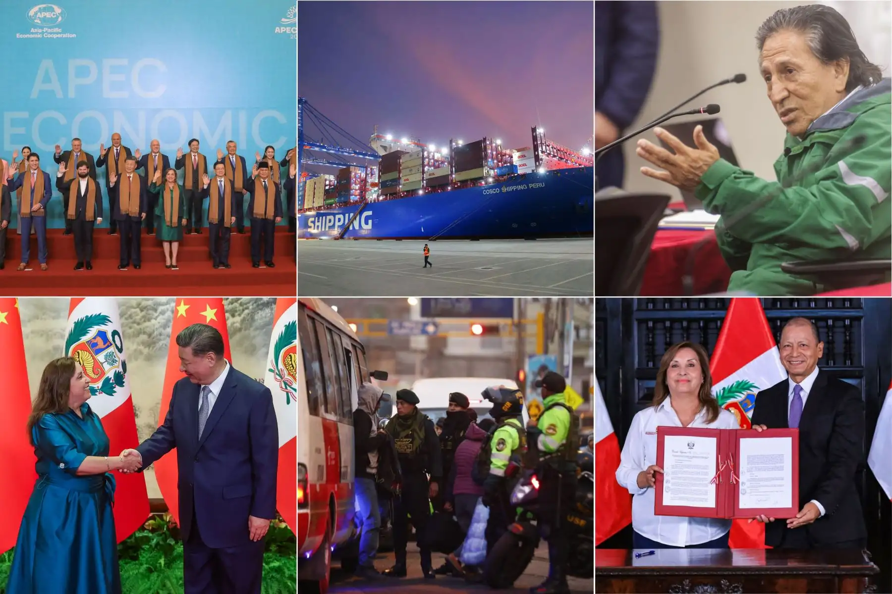 El 2024 fue un año donde el Perú proyectó su imagen al mundo con el APEC en Lima, el puerto de Chancay y con anuncios importantes como el aumento del sueldo mínimo. Foto: Composición digital con fotos de la Agencia Andina