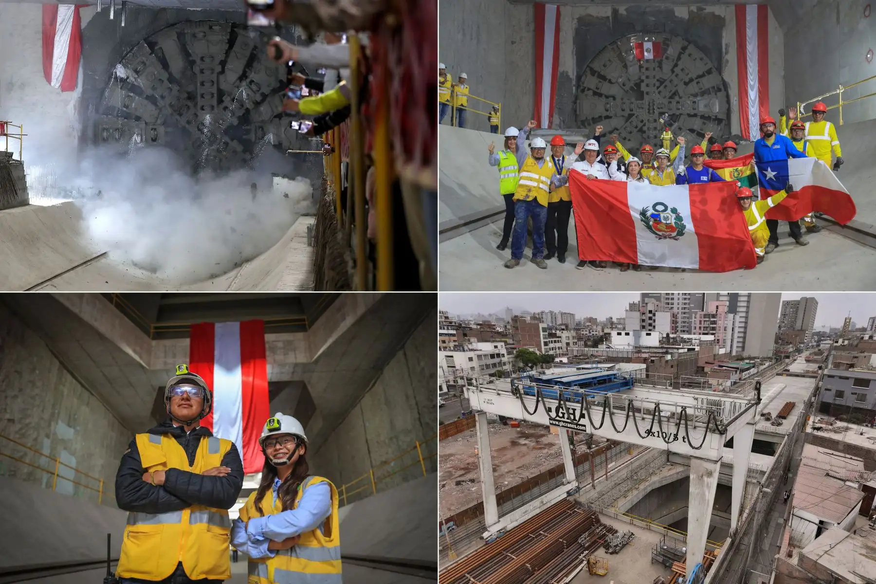 Avanza la Tuneladora Delia de la Línea 2 del Metro de Lima y Callao. 
Foto: Despacho Presidencial y Lino Chipana