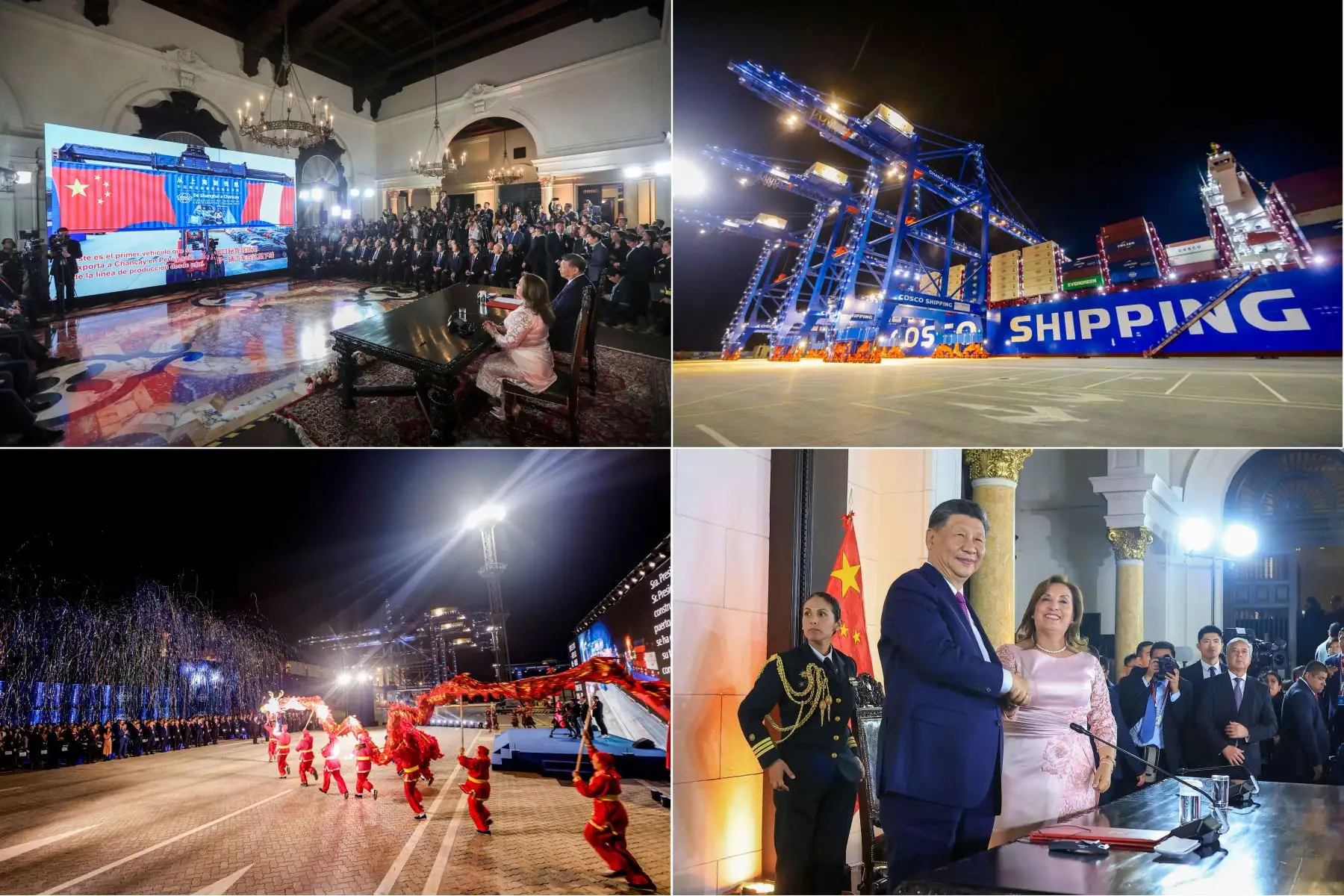 Histórico: La inauguración del esperado megapuerto de Chancay.  
Fotos: Presidencia, Luis Iparraguirre