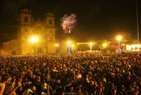 Celebrations for New Year in Cusco city main square. Photo: Courtesy.