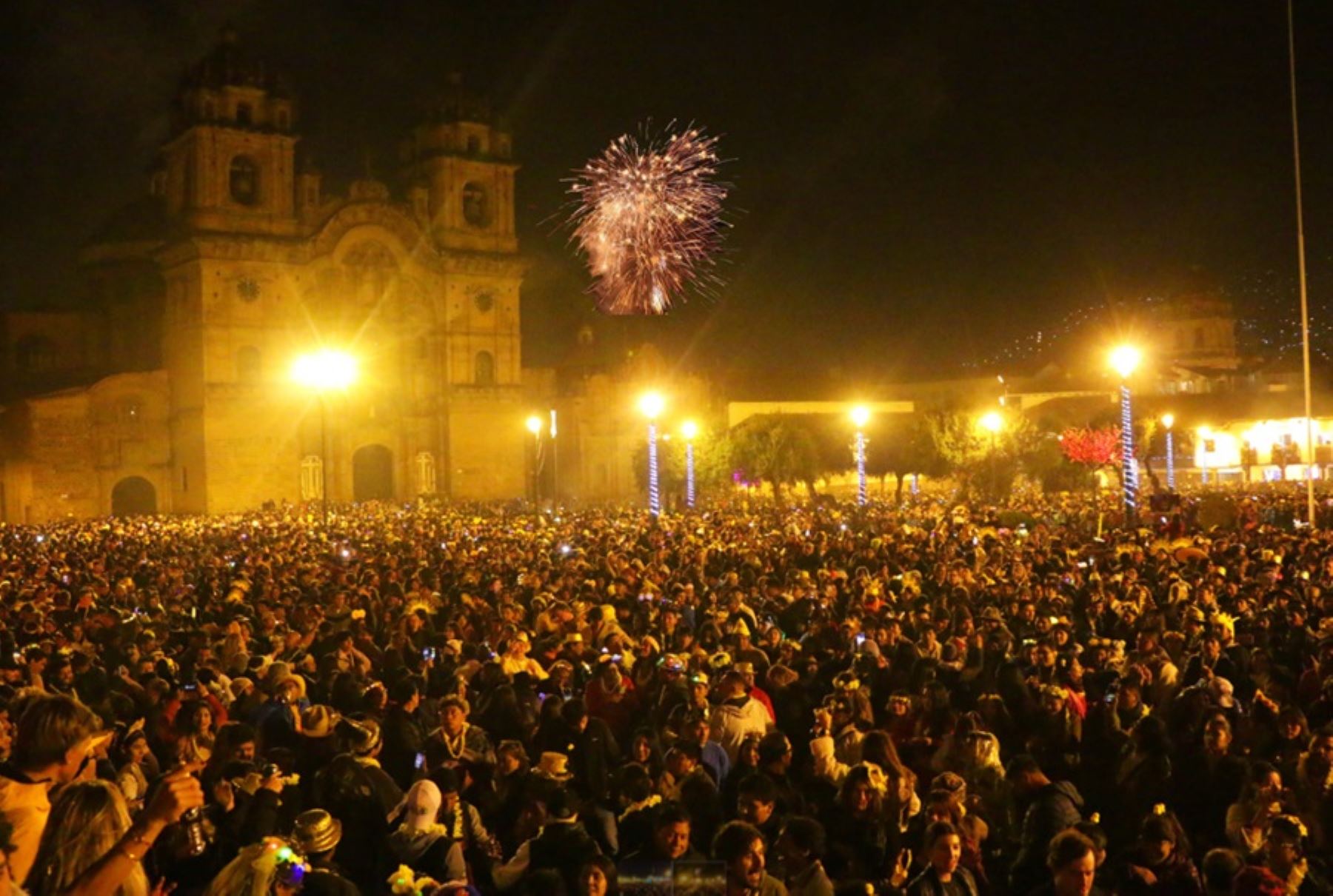 Celebrations for New Year in Cusco city main square. Photo: Courtesy.