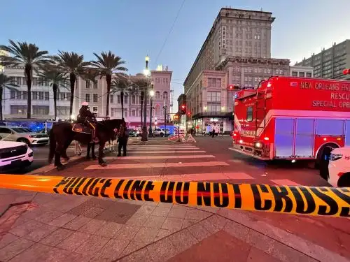 Zona del llamado Barrio Francés en Nueva Orleans donde se produjo el atropello masivo. Foto: AFP