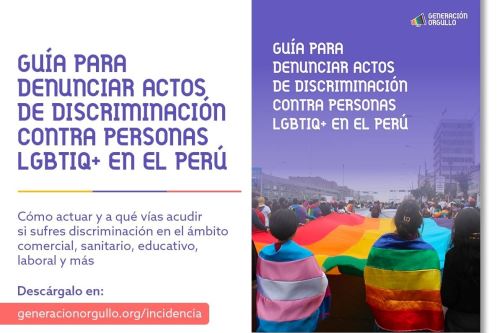 Presentan guía ¿Cómo denunciar actos de discriminación contra personas LGBTIQ en el Perú? Foto: ANDINA/Difusión.