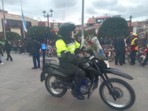 El Gobierno Regional de Puno adquirió camionetas, motocicletas y otros equipos para reforzar la seguridad ciudadana en la región. ANDINA/Difusión