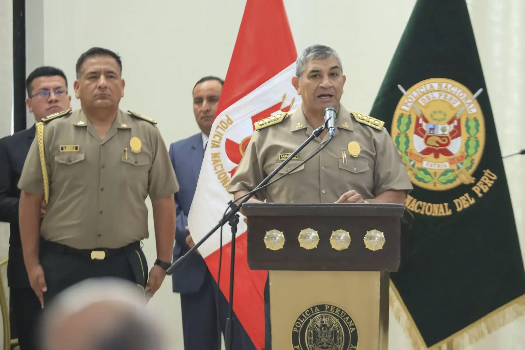 La presidenta Dina Boluarte participó en la Primera Reunión de Comando Policial – RECOPOL 2025, que se desarrolló en el Casino de Policía, sede La Molina. Foto. ANDINA/Prensa Presidencia