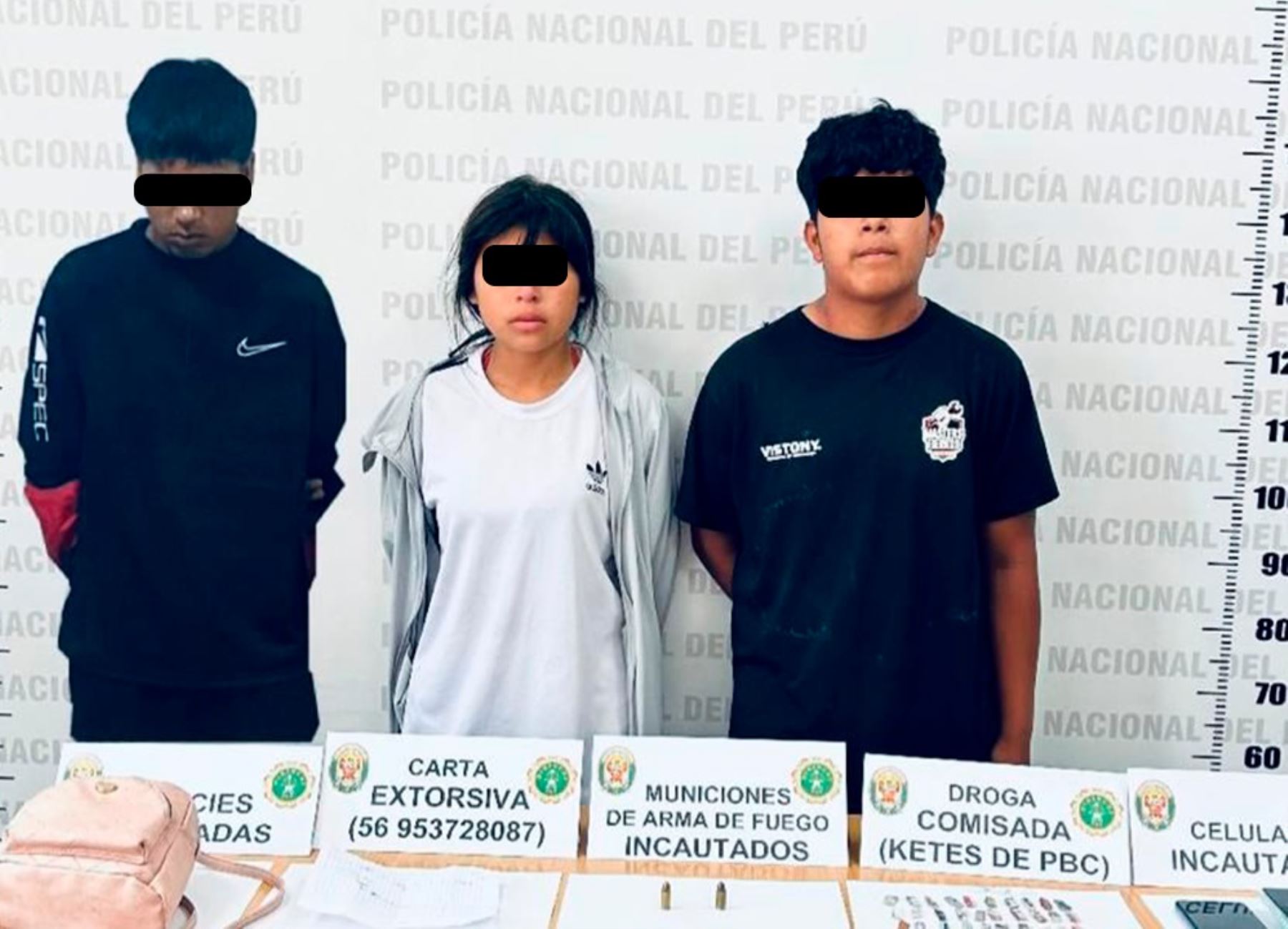 Policía Nacional detuvo a dos menores de 16 años de edad sindicados de extorsionar a regidor del distrito de Casa Grande, región La Libertad.