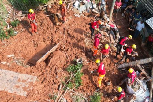 Esta toma aérea muestra una de las zonas afectadas por los deslizamientos en Minas Gerais. Foto: AFP