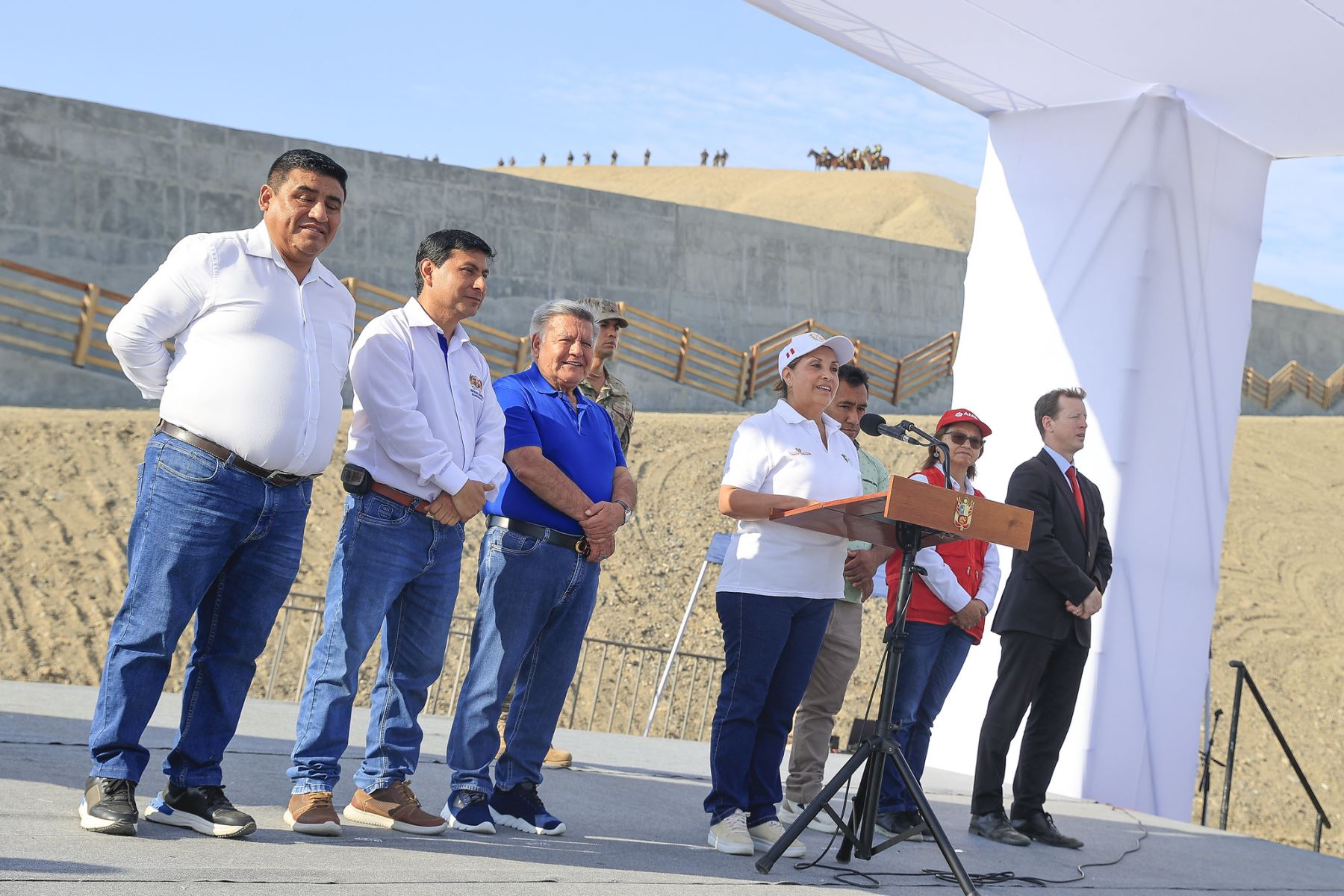 Inauguración de la solución integral frente a las inundaciones de la Quebrada el Leó en la Libertad. Foto: ANDINA/Prensa Presidencia