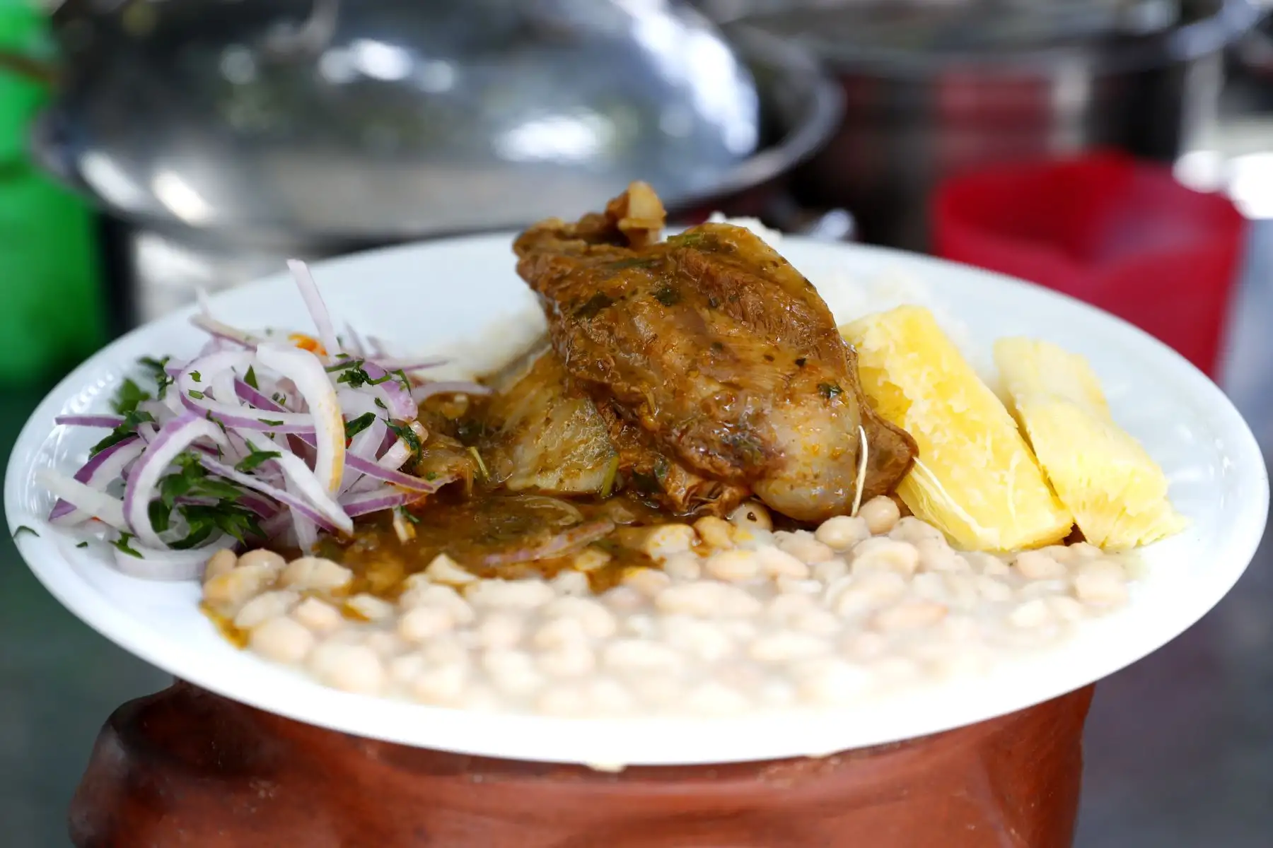 Platos típicos peruanos como el cebiche, la sopa seca con carapulcra, la pachamanca, el seco con frijoles y la pollada, entre otros, se ofrecen al público en la Feria Gastronómica Sazón y Sabor Peruano, que se realiza del 17 al 19 de enero en la plazuela San Agustín del Cercado de Lima, en el marco de las celebraciones por el 490° Aniversario de Lima. Foto: ANDINA/Daniel Bracamonte