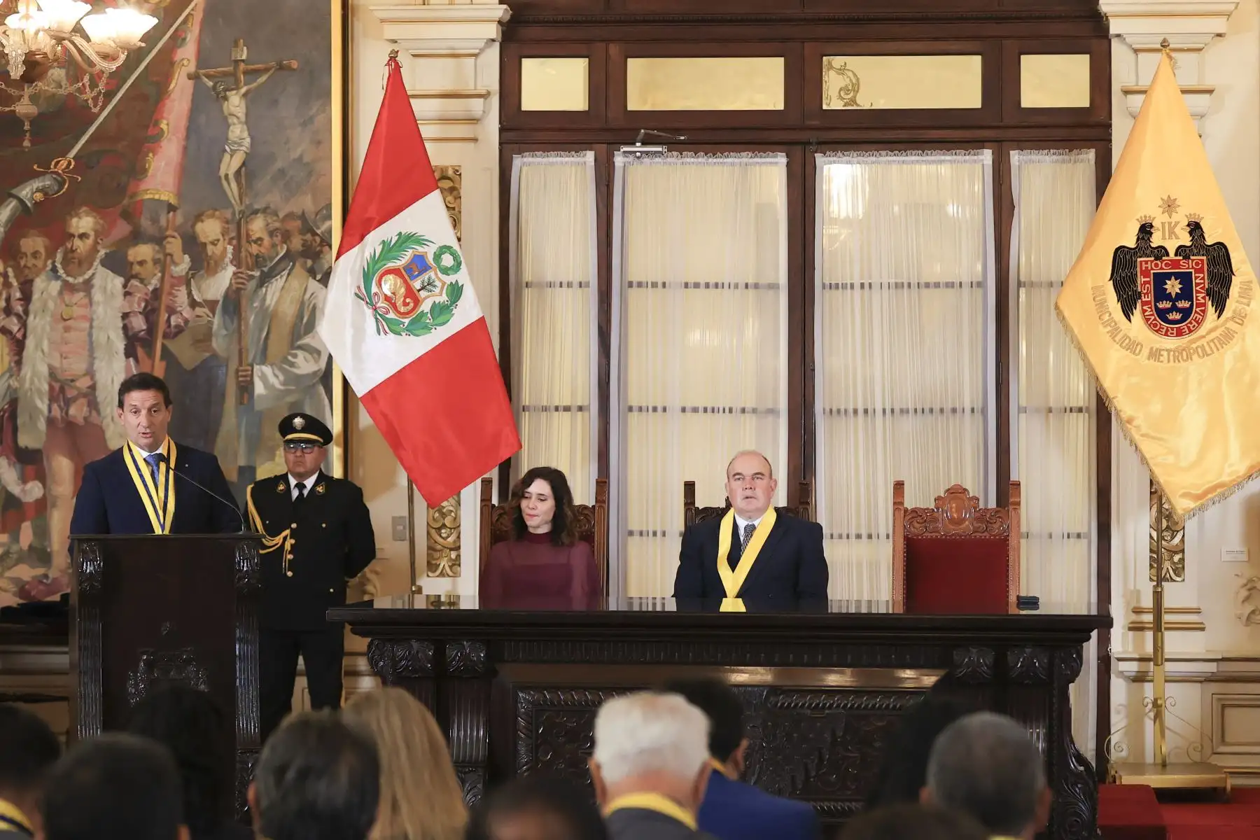 Se realizó la sesión solemne por el 490 aniversario de Lima con la presencia del alcalde Rafael López Aliaga y regidores municipales. Foto: ANDINA/Jhonel Rodríguez Robles