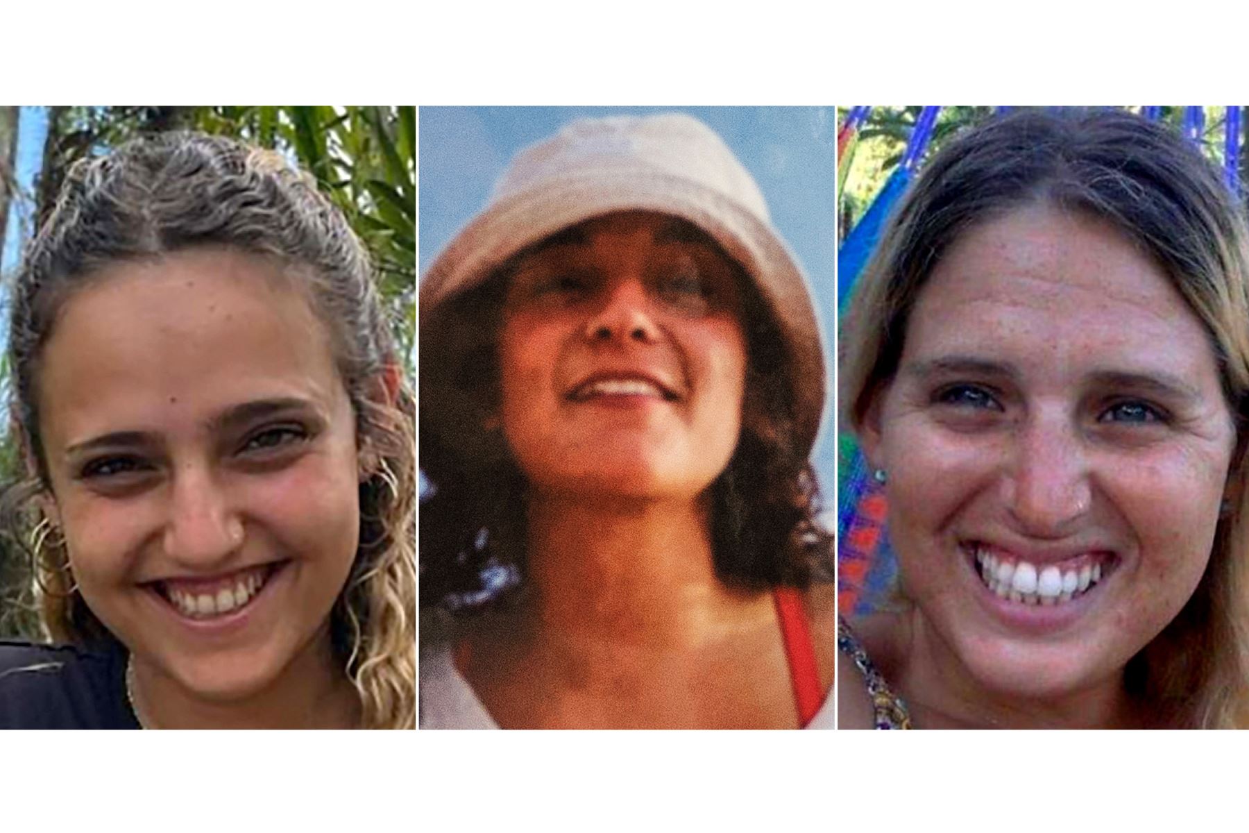 Rehenes israelíes Romi Gonen (23), Emily Tehila Damari (28) y Doron Steinbrecher (31), quien ha sido detenido. en la Franja de Gaza desde los ataques del 7 de octubre de 2023 contra Israel por parte de militantes de Hamás. El ejército israelí dijo el 19 de enero que los tres rehenes liberados habían cruzado al territorio israelí acompañados por sus tropas.
Foto: AFP