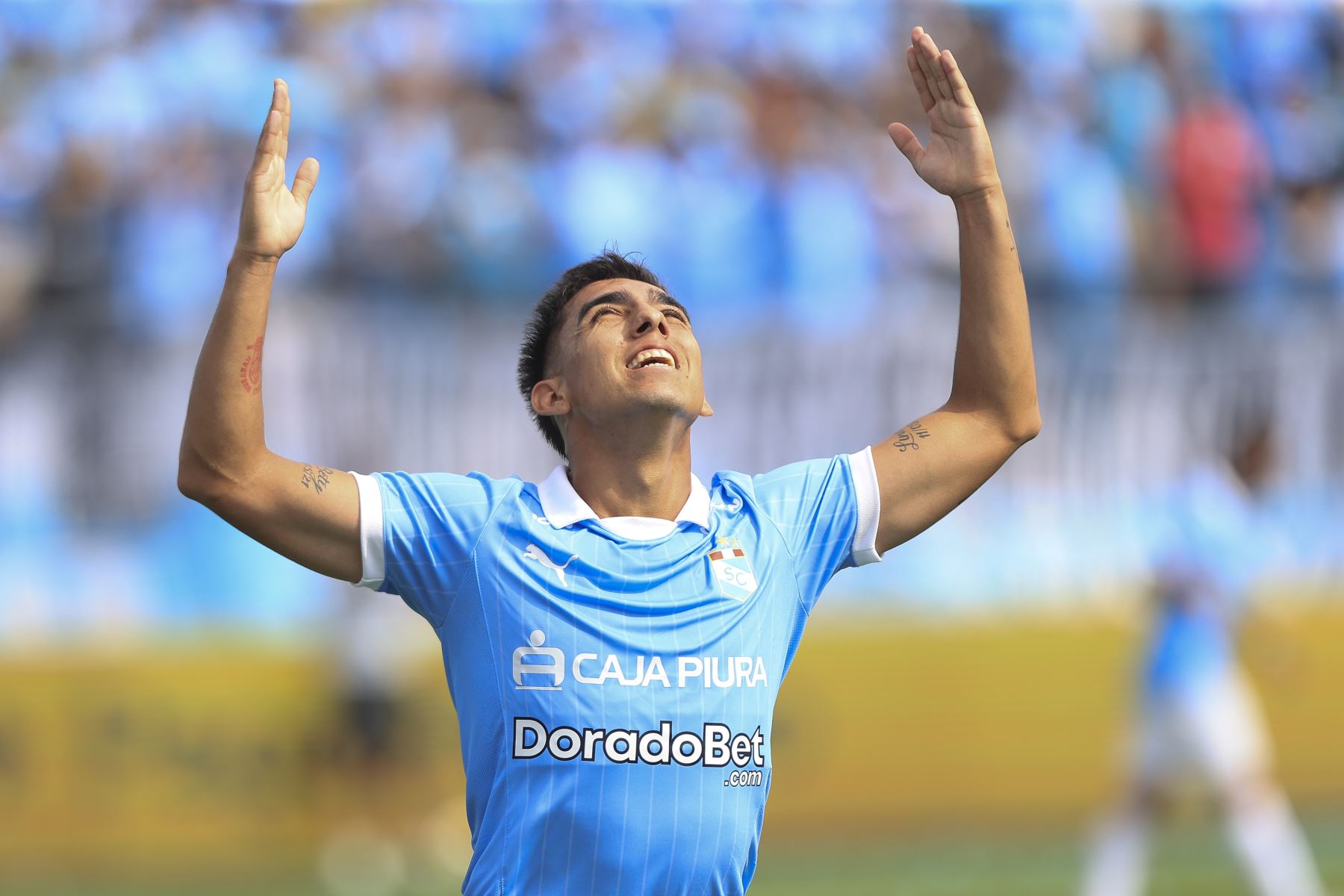 Misael Sosa anotó su primer gol con camiseta de Sporting Cristal. ANDINA/Jhonel Rodríguez Robles