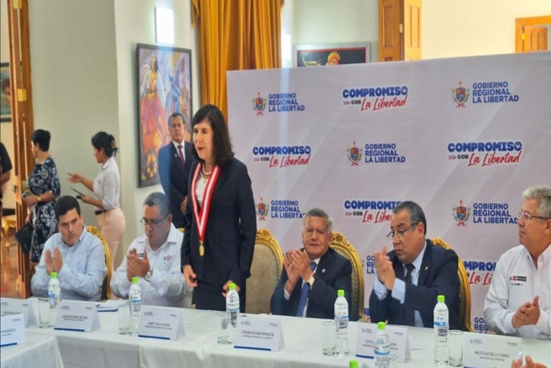 Presidenta del Poder Judicial rechazó el atentado de una sede del Ministerio Público en la ciudad de Trujillo.