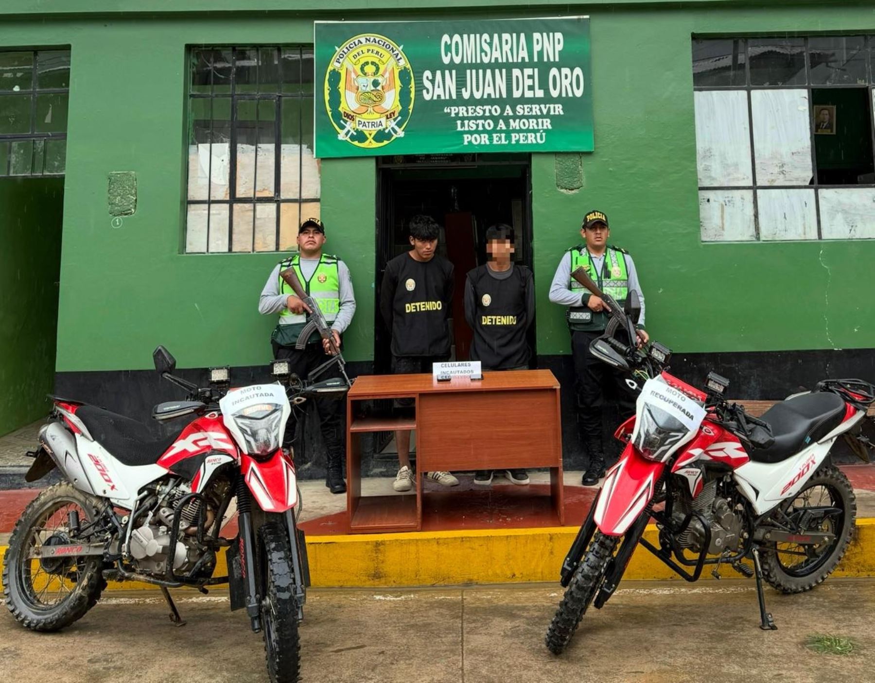 Policía Nacional desarticuló banda criminal que se dedicaba al robo de motos lineales en la provincia de Sandia, región Puno.