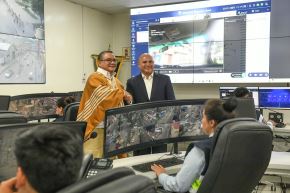 El ministro del Interior, Juan Santiváñez, anunció la pronta construcción de la nueva comisaría de Mollepampa. Foto: Mininter