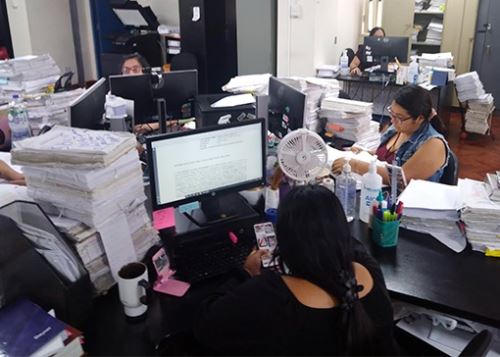 Trabajadores del Poder Judicial realizaron jornada de descarga Procesal 2025.