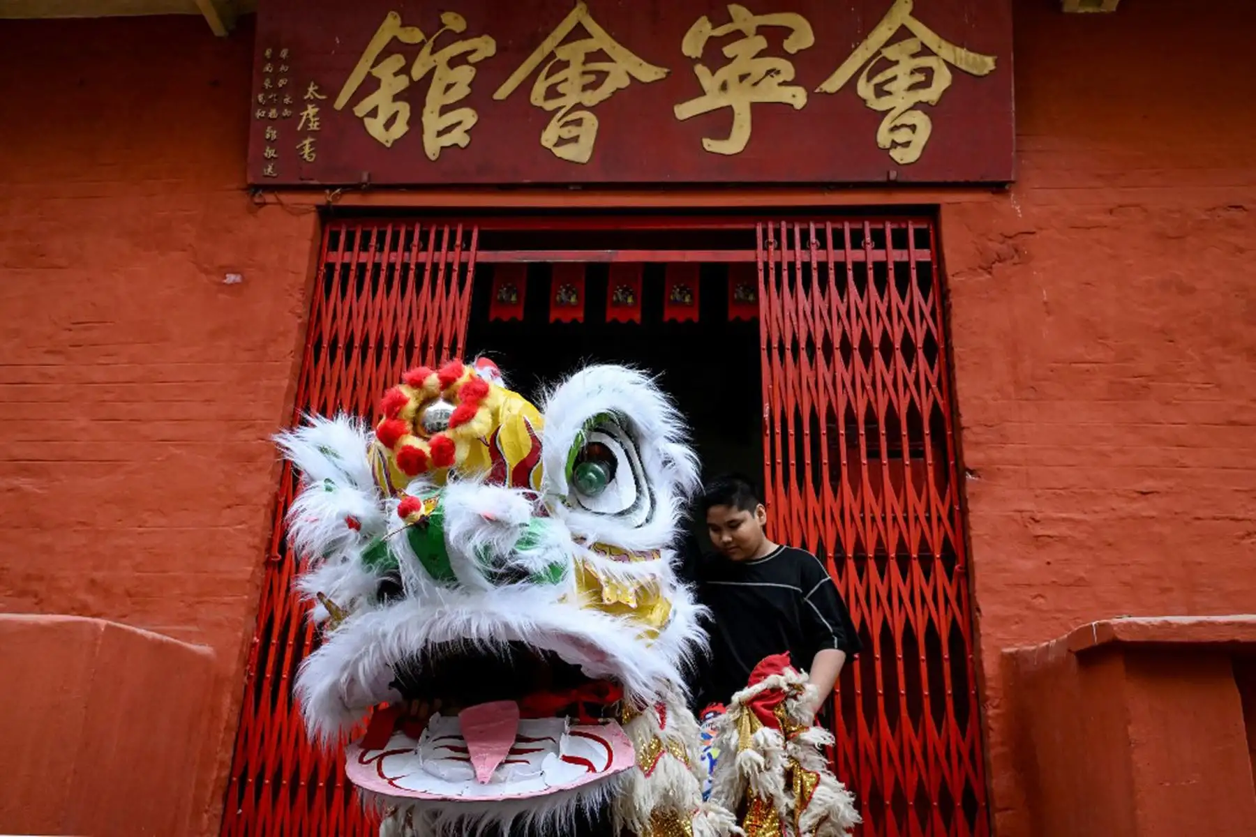 Miembros de la comunidad china participan en danzas tradicionales de dragones y leones en Calcuta, el primer día del Año Nuevo Lunar de la Serpiente. 
Foto: AFP