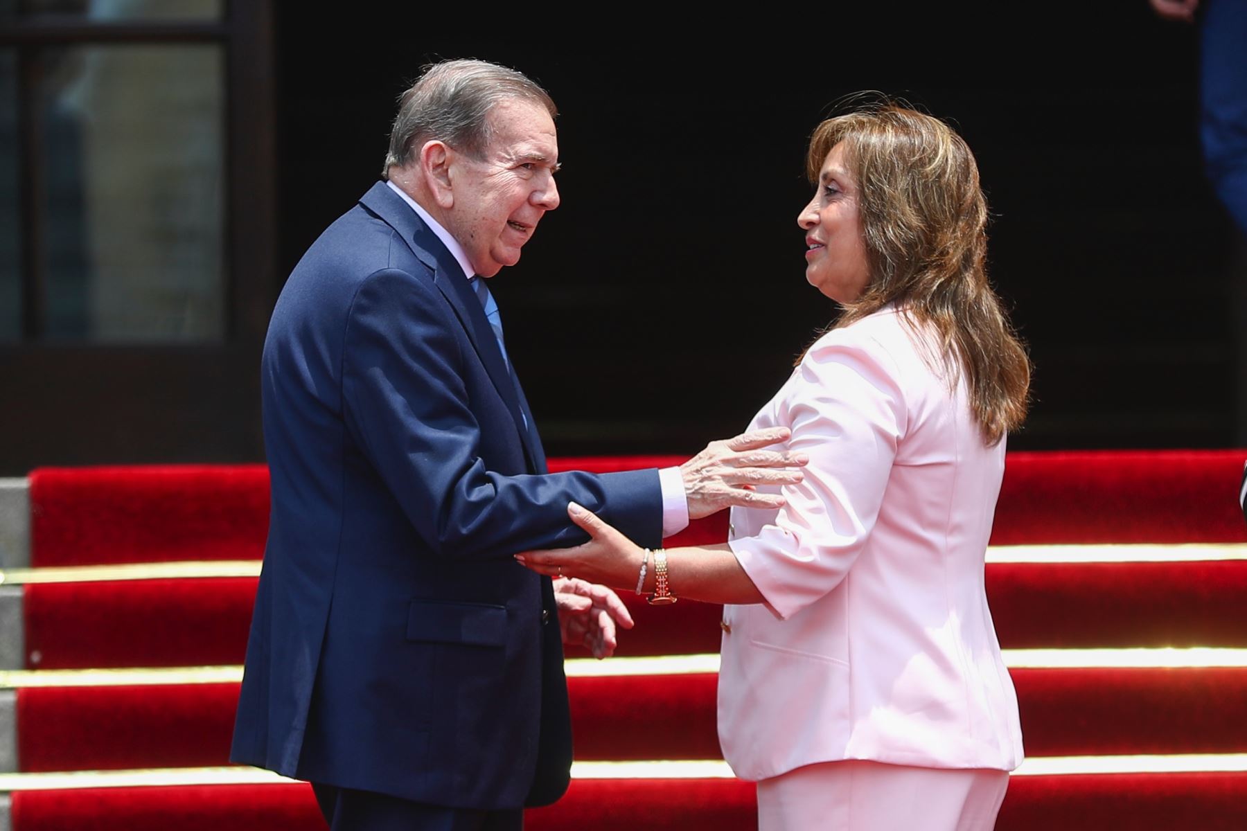 La Presidenta de la República, Dina Ercilia Boluarte Zegarra, recibe al presidente electo de Venezuela, Edmundo González Urrutia, en el marco de su visita a Perú. Foto: ANDINA/ Prensa Presidencia